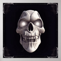 Vampire skull with glowing eyes