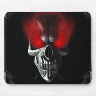 Vampire skull with glowing red eyes mouse pad