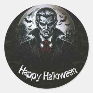Vampire & Skulls Halloween Party Classic Round Sticker