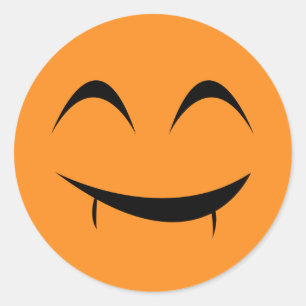 Vampire smile Jack o lantern orange Halloween tag