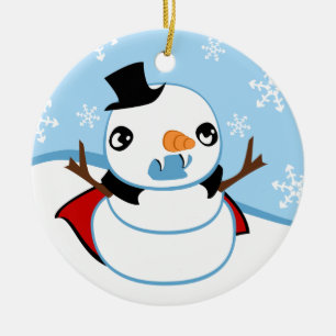Vampire Snowman Ceramic Tree Decoration