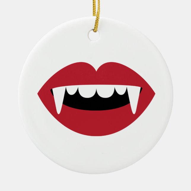 Vampire Teeth Ceramic Ornament (Front)