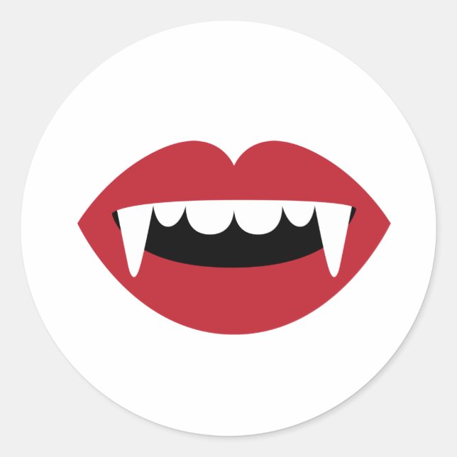 Vampire Teeth Classic Round Sticker (Front)
