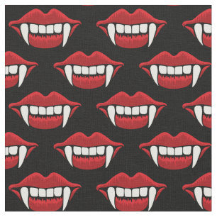 Vampire Teeth Funny Halloween Fabric
