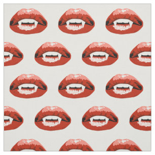 Vampire Teeth Red Lips Mouth Fabric