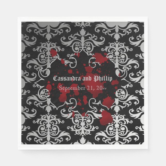 Vampire themed wedding elegant Goth Napkin (Front)
