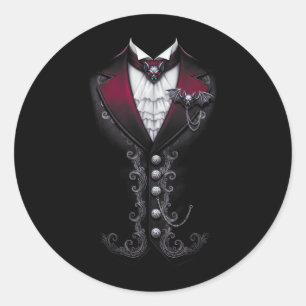 Vampire Tuxedo Funny Halloween Costume Classic Round Sticker