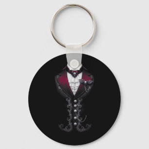 Vampire Tuxedo Funny Halloween Costume Key Ring