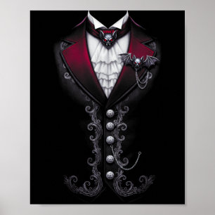 Vampire Tuxedo Funny Halloween Costume Poster
