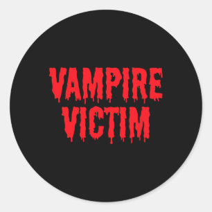 Vampire Victim Halloween Costume Lazy Disguise Classic Round Sticker