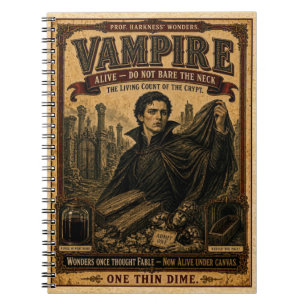 Vampire, Vintage Circus Monster Notebook