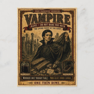 Vampire, Vintage Circus Monster Postcard