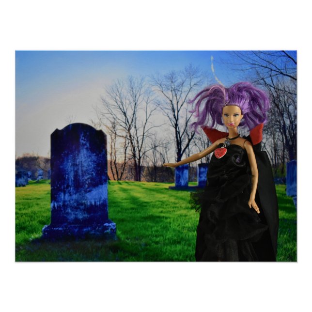 Vampire visits the cemetary poster (Front)
