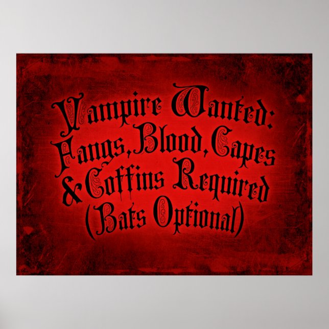 Vampire Wanted Poster (Front)