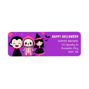 Vampire Witch Skeleton Halloween Return Address Return Address Label