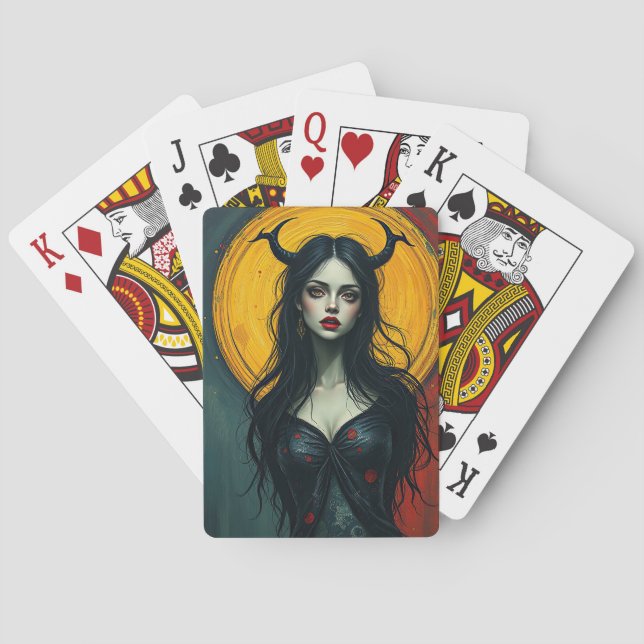 Vampire woman playing cards (Back)