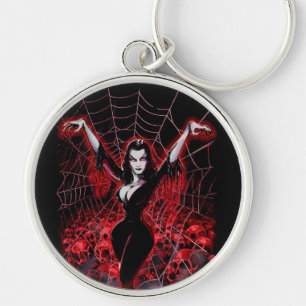 Vampire Woman Spider web gothic Key Ring