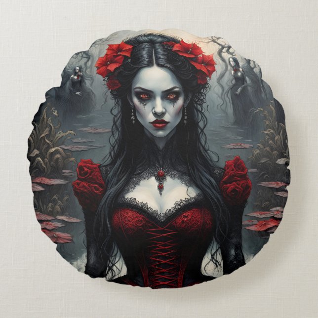 Vampire women and suga skull,2 design on 1  pillow (Front)