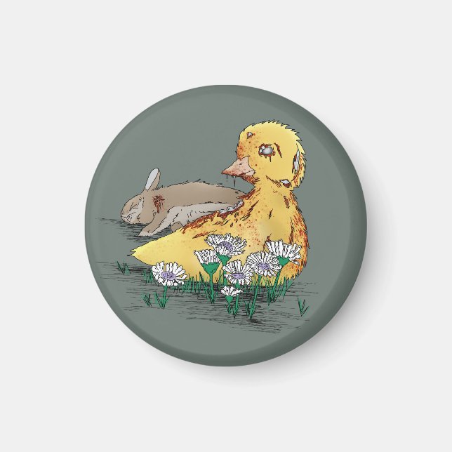 Vampire-Zombie Easter Duckling Magnet (Front)