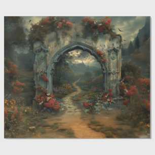 Vampirecore Dracula's Castle Halloween Gothic Wrapping Paper