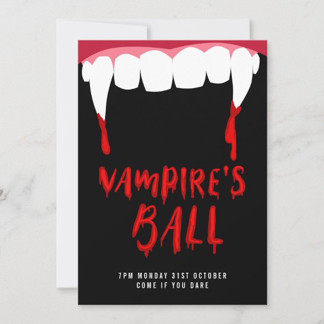 Vampire's Ball Halloween party invite (Front)