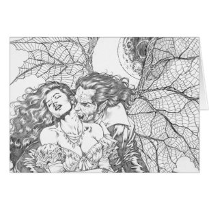 Vampire's Kiss by Al Rio - Vampire and Woman Art