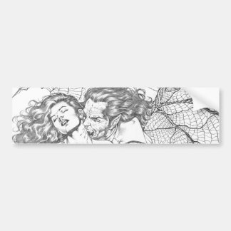 Vampire's Kiss by Al Rio - Vampire and Woman Art Bumper Sticker