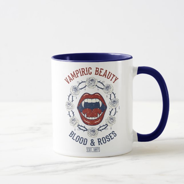 Vampiric Beauty Blood And Roses Mug (Right)