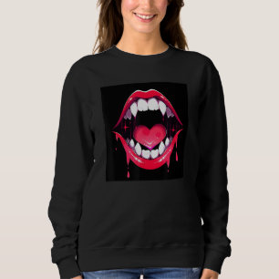 Vampiric Charm Gothic Graphic with Intrigue Sweatshirt