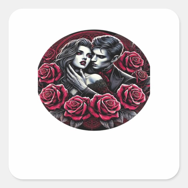 Vampiric Gothic Romance – Till Death Do Us In Clas Square Sticker (Front)