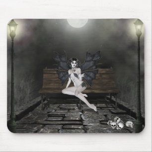 Vampress Waiting in the Misty Night Mousepad