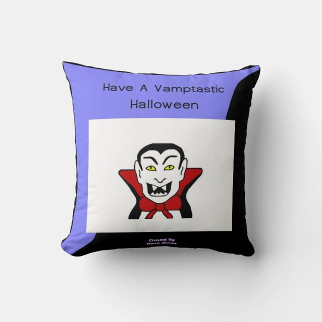 Vamptastic Halloween Square Throw Pillow (Front)