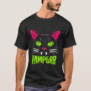 Vampurr Cat Black Cat Halloween Spooky Vampire T-Shirt