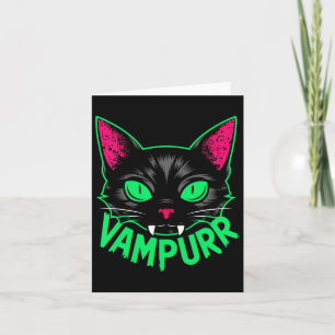 Vampurr Cat Vampire Kitty Halloween Cats Spooky Pe Card