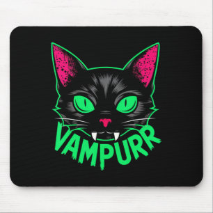 Vampurr Cat Vampire Kitty Halloween Cats Spooky Pe Mouse Pad