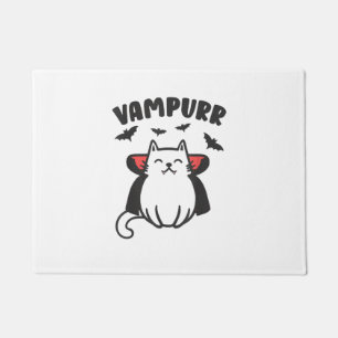 Vampurr Cute Adorable Cat Lovers Vampire Halloween Doormat
