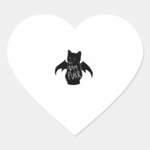 Vampurr Stay Spooky cute cat funny cat black Heart Sticker