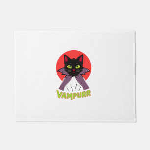 Vampurr Vampire Cat Funny Halloween Cat Costume Doormat