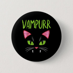 Vampurr Vampire Cat Funny Halloween Costume Women 6 Cm Round Badge