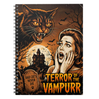 Vampurr Vintage Vampire Cat Lovers Funny Halloween Notebook