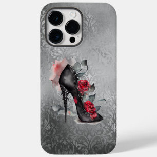 Vampy Spiked Stiletto Red Rose High Heel Grunge iPhone 14 Pro Max Case