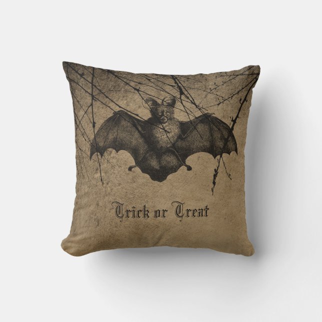 Vampyre Bat grunge Halloween themed  Cushion (Front)