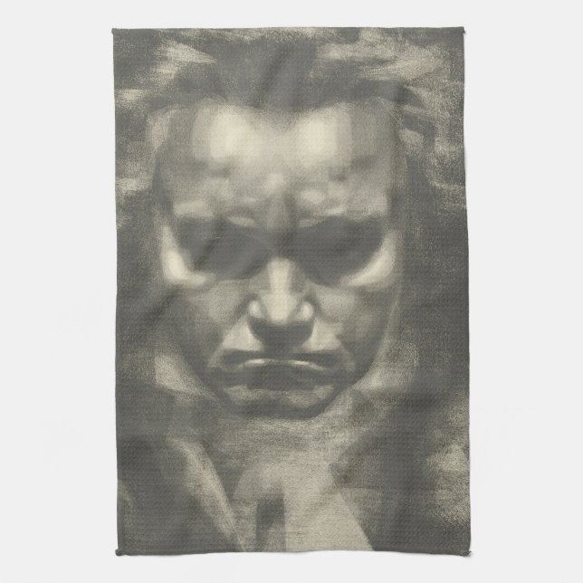 Van Beethoven portrait Tea Towel (Vertical)