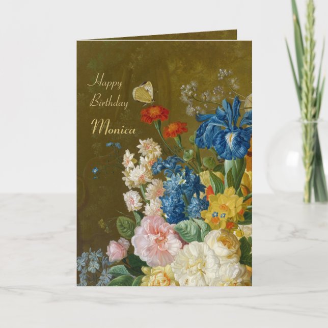 Van Brussel Flowers in a vase 1789 CC0259 Birthday Card (Front)