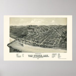 Van Buren, AR Panoramic Map - 1888 Poster