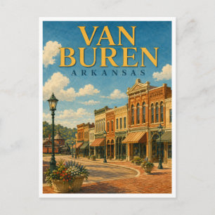 Van Buren Arkansas Main Street GeoSaga Postcard