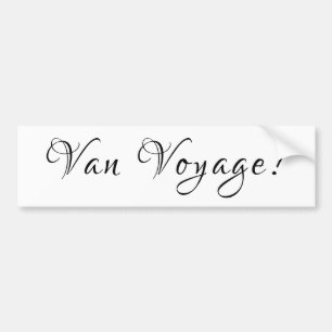 Van campers glamping bon voyage  = van voyage road bumper sticker