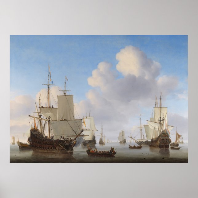 Van de Velde Ships in a Calm CC0360 XL Poster (Front)