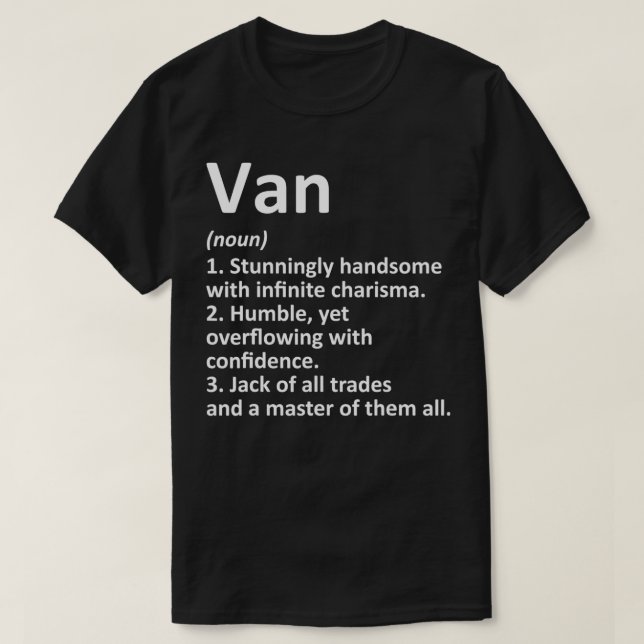 VAN Definition Personalised Name Funny Birthday Gi T-Shirt (Design Front)