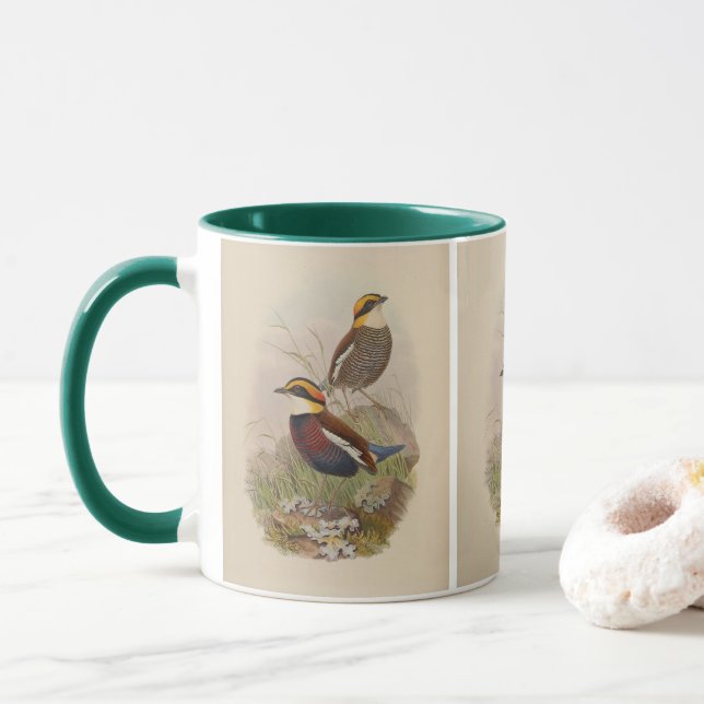 Van der Bosch's Pitta by John Gould Mug (With Donut)